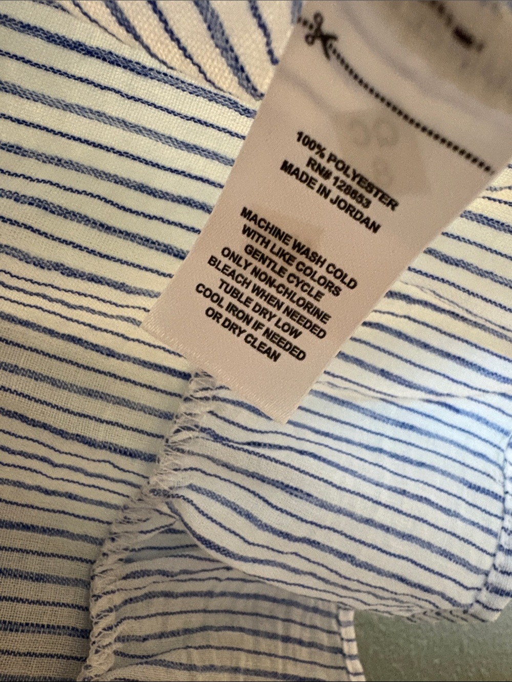 Blue Stripe Ruffle Sleeveless Button-Front Flowy Top - Picture 8 of 11